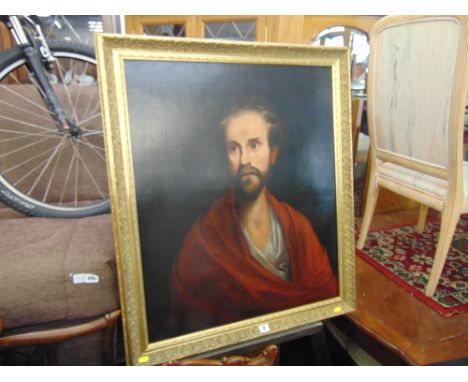 A gilt framed oil on canvas, portrait of a man