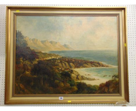 A gilt framed oil painting South African seascape/ landscape