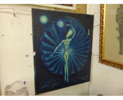 An oil on canvas, unframed, The magic wand, signed, possible 1970's