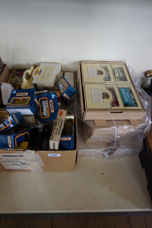 A large collection of Matchbox and promotional models diecast vehicles.