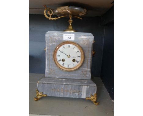 A 19th Century French marble mantel clock.