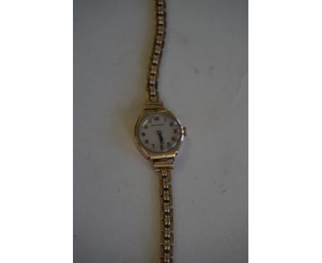 Rotary: A ladies 9ct gold wristwatchCircular dial with Arabic numerals, to a bracelet strap, gross weight 16g CONDITION REPOR