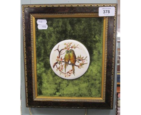 Oil on porcelin signed A K B. The dimensions are approximately 24cm by 27cm.This lot is in good condition commensurate with a
