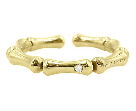 Chimento 18ct gold single stone round brilliant cut diamond bamboo ring, hallmarkedCondition Report: Approx 2.15gm, circumfer