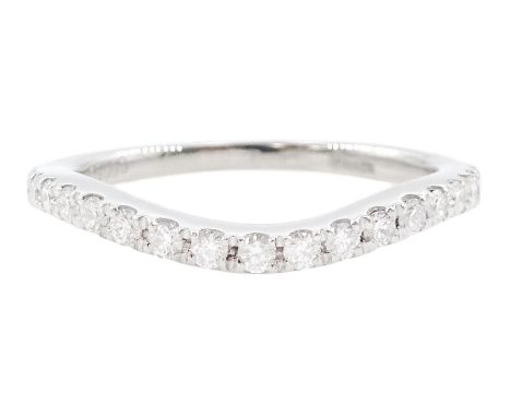 Platinum round brilliant cut diamond wishbone ring, hallmarkedCondition Report:Approx 3.35gm, size K, max depth = 1.8mm, diam