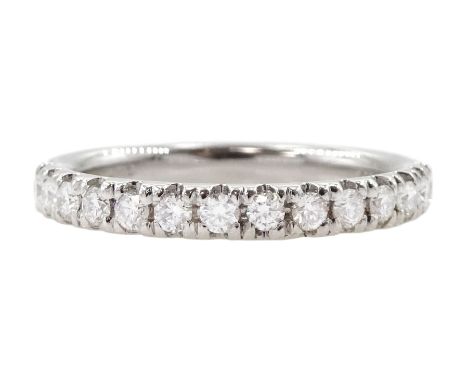 Platinum round brilliant cut diamond half eternity ring, hallmarked, total diamond weight approx 0.35 caratCondition Report:A