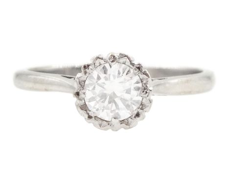 18ct white gold single stone round brilliant cut diamond ring, stamped, diamond approx 0.50 caratCondition Report:Approx 2.85