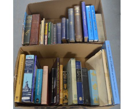 A selection of hardback books, primarily relating to ships and sailing, titles including: British Battleships, by Dr. Oscar P