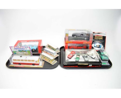 A selection of Majorette diecast and other model vehicles, including: Serie 3000 bus; Porsche 944 turbo; Deluxe Collection Ja