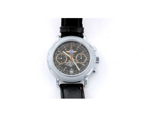 Russian Poljot Ka-50 steel cased manual wind chronograph wristwatch, with 'Black Shark' helicopter design to dial. 