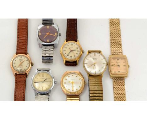 A selection of manual wind wristwatches, by Titoni, Bertina Star, Tenexact, Wostok, Rone, Sumit and Sandoz.Note: all watches 