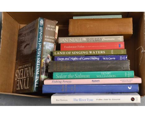 A selection of hardback books, primarily relating to fishing, titles including: Salar the Salmon, by Henry Williamson; The Ri