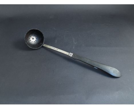 A George III punch ladle, constructed from Hawksbill, horn and old Sheffield plates, inscribed with crown "Gr, London" 