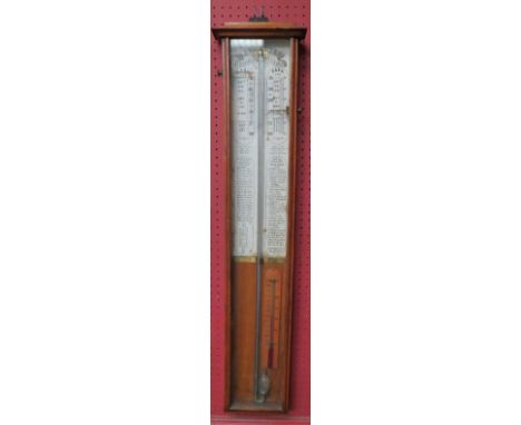 A late 19th early 20th Century Admiral Fitzroy barometer in oak case 