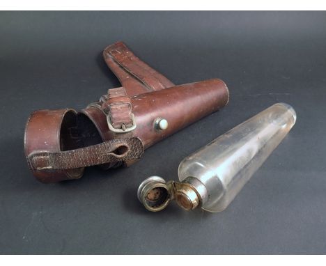 A James Dixon & Son hunting flask in leather case 