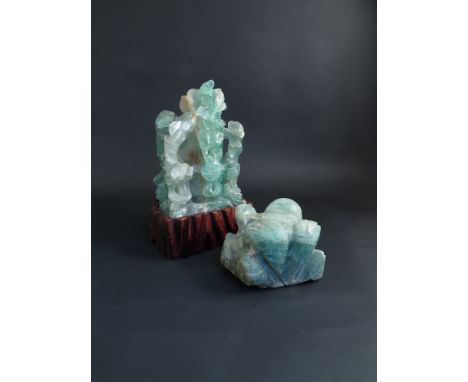 An early 20th Century Chinese carved quartz sculpture depicting dragons and sacred pearl. The sculpture forms a lamp and is c