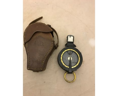 A cased WWI military compass