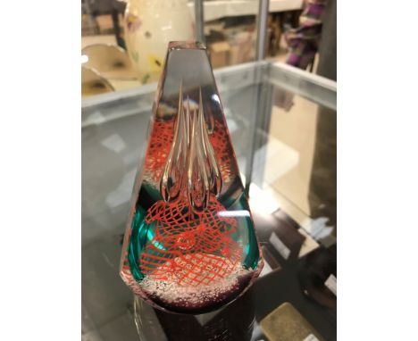A Caithness pyramid paperweight