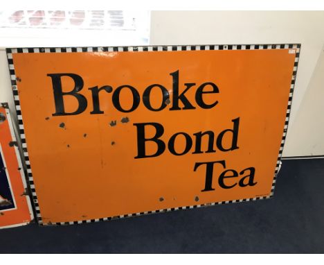 An enamel landscape Brooke Bond tea sign: H102cm x W150cm