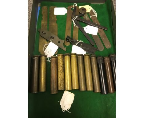 Military oil bottles, tools and button polishers
