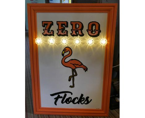 ZERO FLOCKS BY BEE RICH, bespoke made light up wall art, 105cm x 74.5cm. 