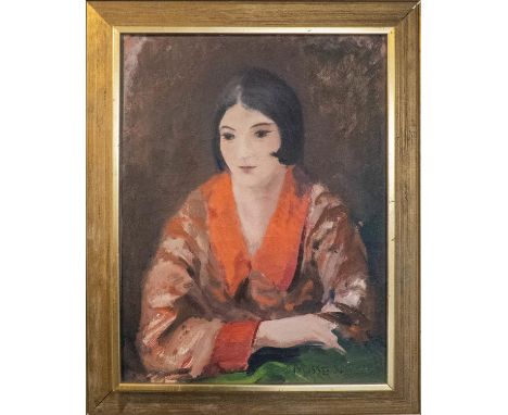 MOSSE STOOPENDAAL (Swedish, 1901-1948), 'Portrait of Asian Lady', oil on canvas, signed lower right, 63cm x 48cm, framed. 