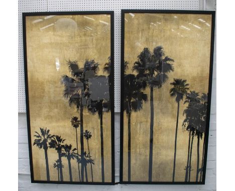CONTEMPORARY SCHOOL GICLEE PRINT DIPTYCH, Malibu vista, framed, 155cm x 79cm. (2) 