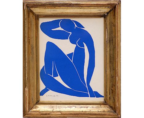 HENRI MATISSE 'Nu Bleu XII', original lithograph from the 1954 edition after Matisse's cut outs, signed in the plate, 35cm x 