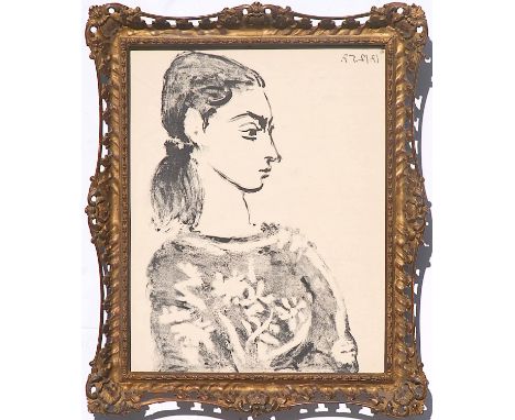 PABLO PICASSO, Françoise Gilot, lithograph, Cincinnati Suite, 40cm x 32cm, framed and glazed. 