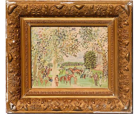 RAOUL DUFY 'Paddock a deauville', lithograph, 33cm x 40cm, framed and glazed. 