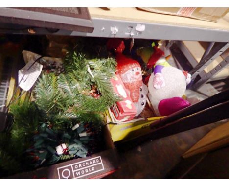 Shelf of Christmas decorations. Not available for in-house P&amp;P 