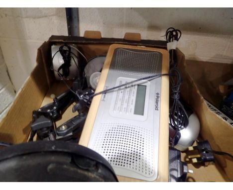 Mixed radios, including DAB and a desk lamp with magnifier. Not available for in-house P&amp;P