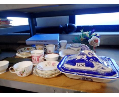 Shelf of mixed ceramics. Not available for in-house P&amp;P 