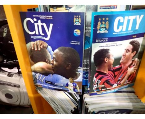 Large quantity of Manchester City programmes, 1990s onwards. Not available for in-house P&amp;P