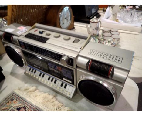 Silver Melody Recorder ghetto blaster, #ST3300. All electrical items in this lot have been PAT tested for safety and have pas