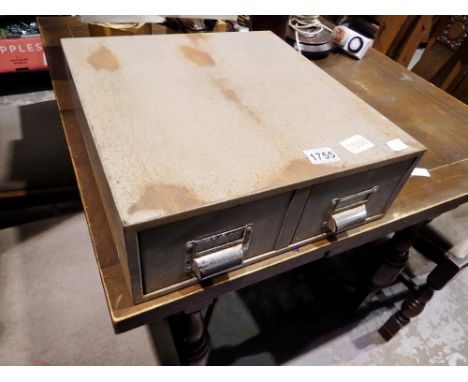 Vintage metal filing drawer, 40 x 38 x 13 cm H. Not available for in-house P&amp;P