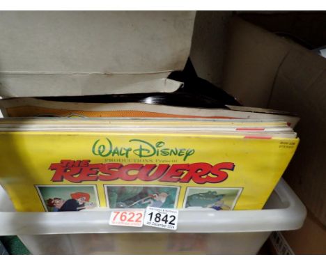 Mixed items including Disney LPs and a Rolling Stones LP. Not available for in-house P&amp;P 