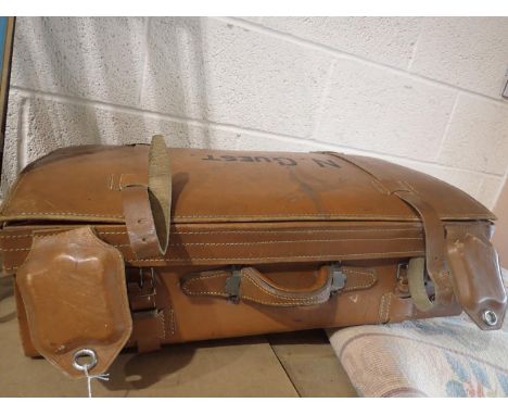 Vintage leather suitcase. Not available for in-house P&amp;P 