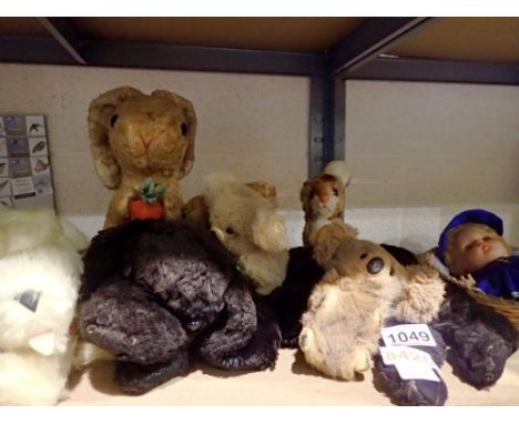 Eight vintage plush toys to include Merrythought and Wendy Boston examples. Not available for in-house P&amp;P 