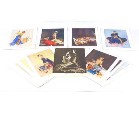 A group of over thirty-five early to mid 20th century erotic portrait prints, mostly after David Wright taken from the 'Suppl