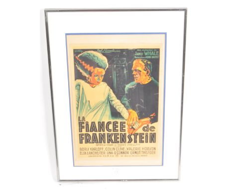 Bride of Frankenstein - A vintage 20th Century French film / movie advertising poster reading "La Fiancee Frankenstein. Print