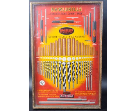 Rawldrills - Rawlplugs - A retro vintage 20th Century advertising shop display case having a full length glazed front with ca