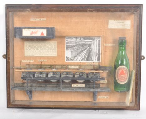 Bass Diorama - A vintage 20th Century breweriana cased scaled down fermentation model display with notations throughout. Disp