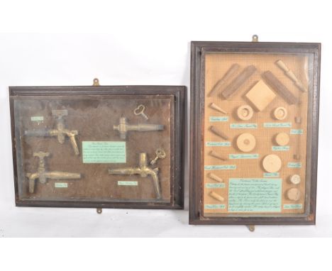 Two vintage 20th Century cased diorama displays, one featuring traditional cellar sundries with various examples and the othe