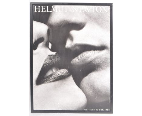 Helmut Newton - A vintage 20th Century French 1980s framed exhibition advertising poster. Set within a black frame. Measures 