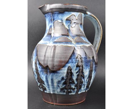 David Eeles (1933-2015) - Shepherd's Well Pottery - A large retro 20th Century studio art pottery stoneware water jug having 