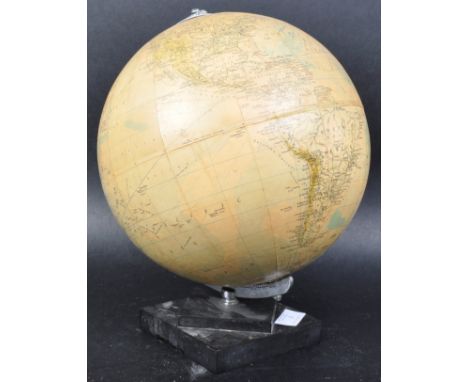 Philips - Challenge Globe - A retro vintage 20th Century 10" size terrestrial tabletop / desk globe by Philips'. London Geogr