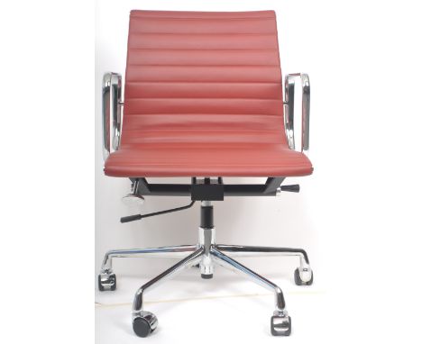 After Charles And Ray Eames - EA117 - Aluminium Group - A contemporary low back swivel office desk chair / armchair having a 