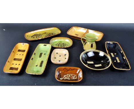 Dieter Kunzemann (1928-2010) for Coldstone Pottery - A selection of retro vintage 20th Century studio art pottery dishes / bo