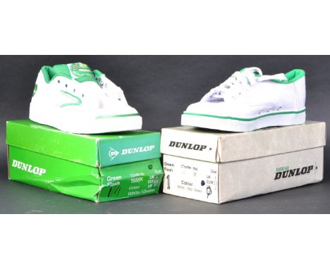 Dunlop - Two pairs of vintage 20th Century children's designer Dunlop trainers / trainer shoes. Each pair in white and green 